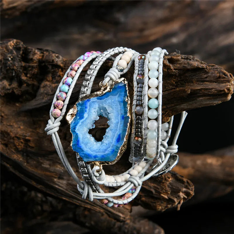 ZenFlow Bohemian Spirit Wrap Bracelet - Sacred Natural Stone Energy Jewelry