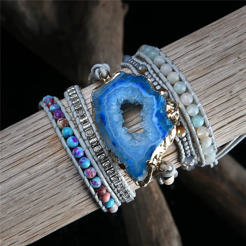 ZenFlow Bohemian Spirit Wrap Bracelet - Sacred Natural Stone Energy Jewelry
