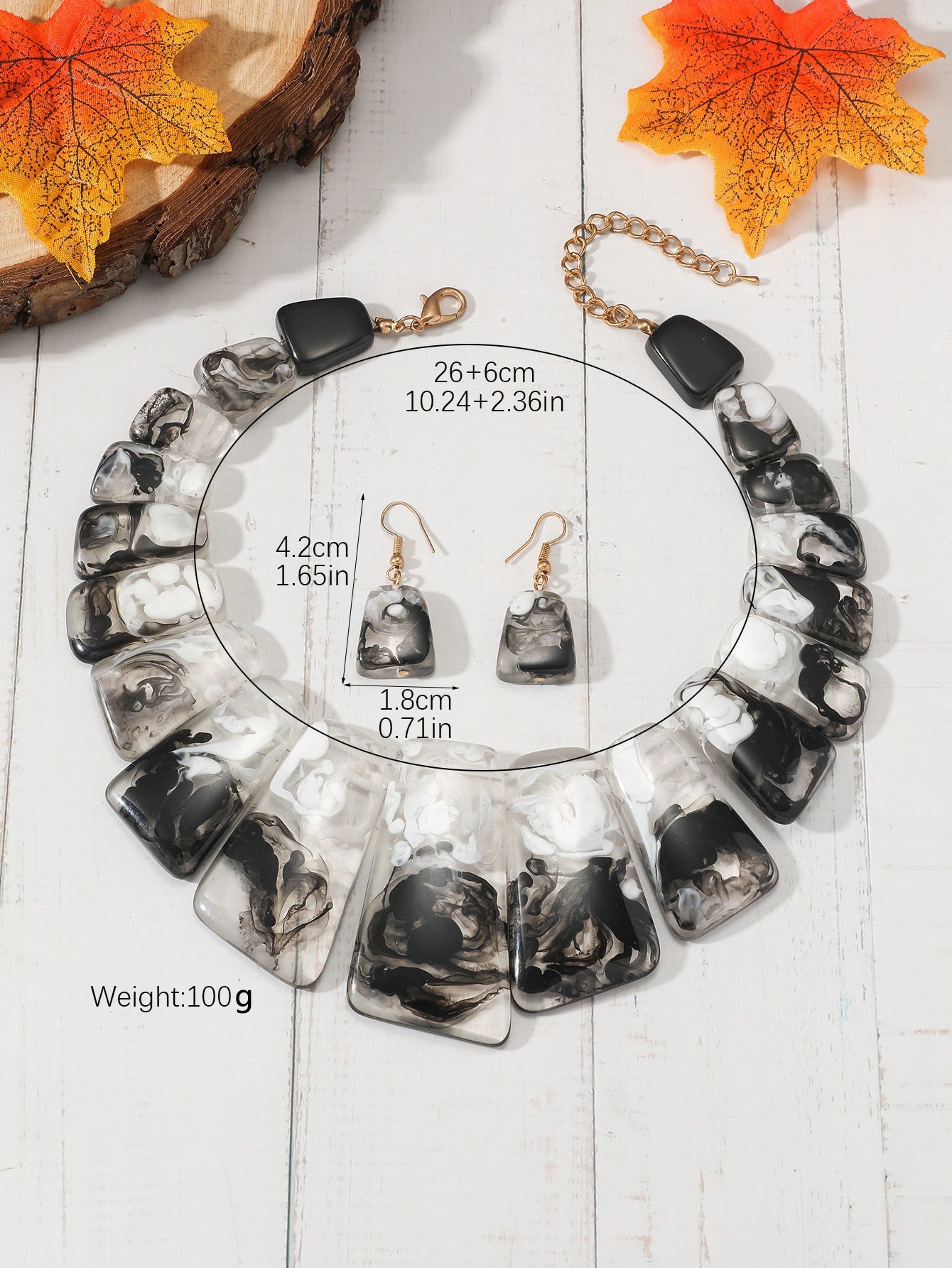 ZenFlow Trinity Necklace & Earring Set - Retro Coastal Personalized Expression Collection