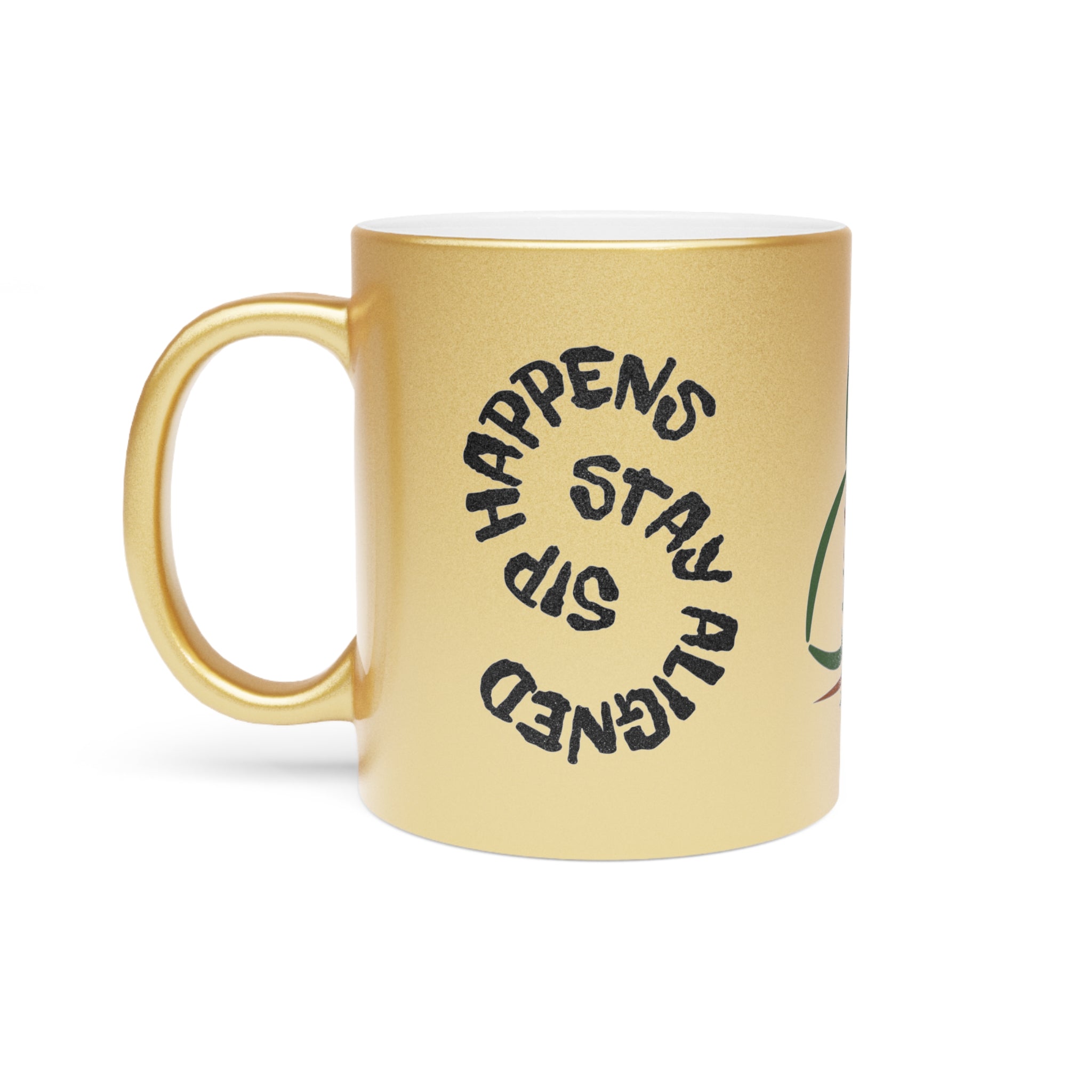 Energy-Inspired Metallic Mug - Stay Aligned & Mindful