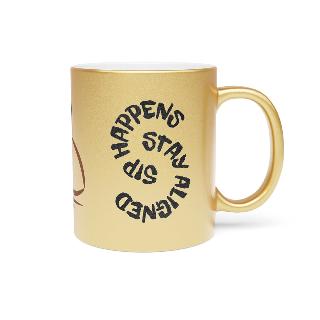 Energy-Inspired Metallic Mug - Stay Aligned & Mindful