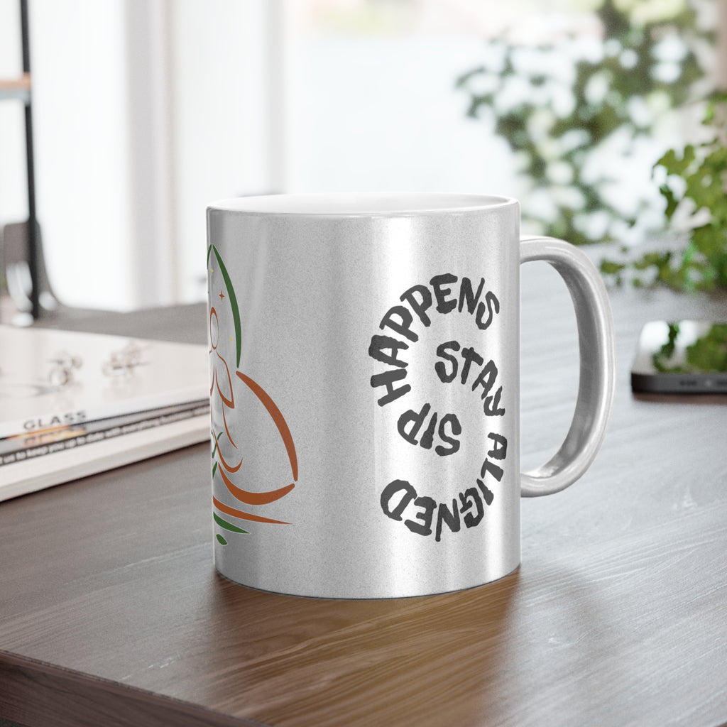 Energy-Inspired Metallic Mug - Stay Aligned & Mindful