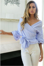 Women's Goddess Wrap Blouse - Sacred Feminine Energy Crop Top