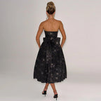 Summer Elegant Sweet And Spicy Solid Color Tube Top Off-shoulder Dress