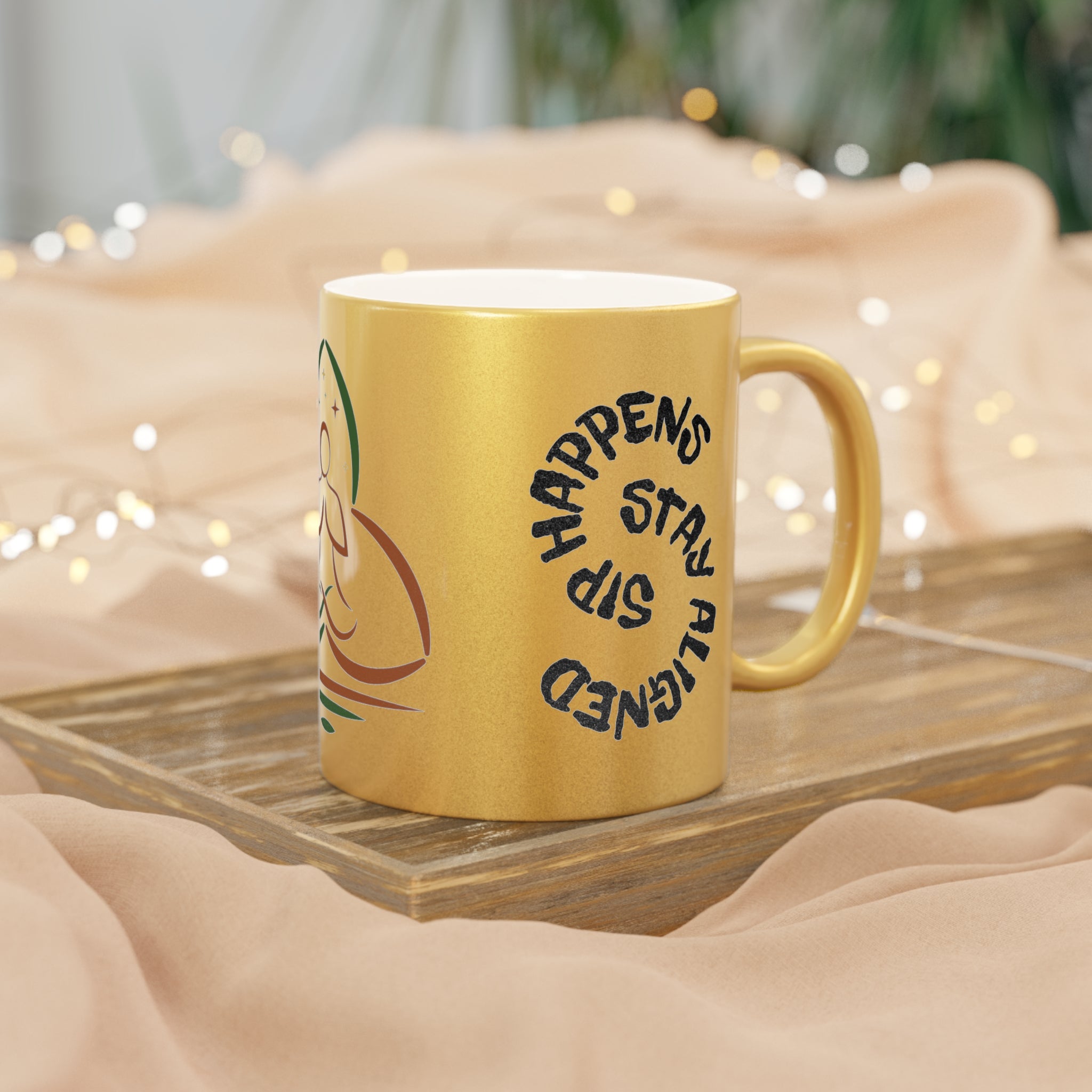 Energy-Inspired Metallic Mug - Stay Aligned & Mindful