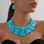 ZenFlow Trinity Necklace & Earring Set - Retro Coastal Personalized Expression Collection