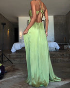 ZenFlow Parisian Grace Dress - Sacred Heart Chakra Flowing Maxi