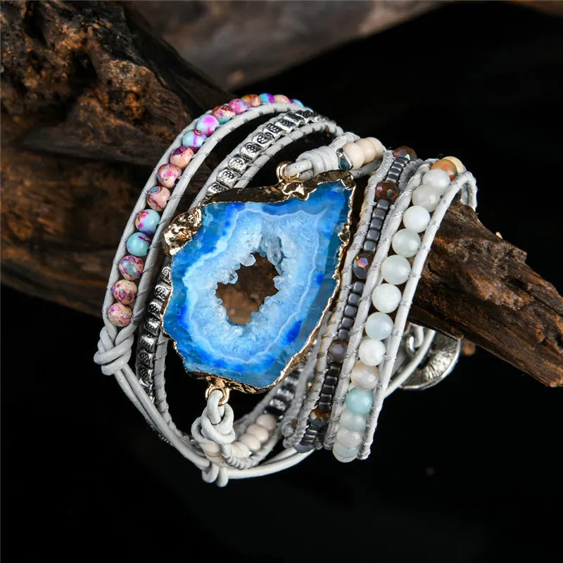 ZenFlow Bohemian Spirit Wrap Bracelet - Sacred Natural Stone Energy Jewelry