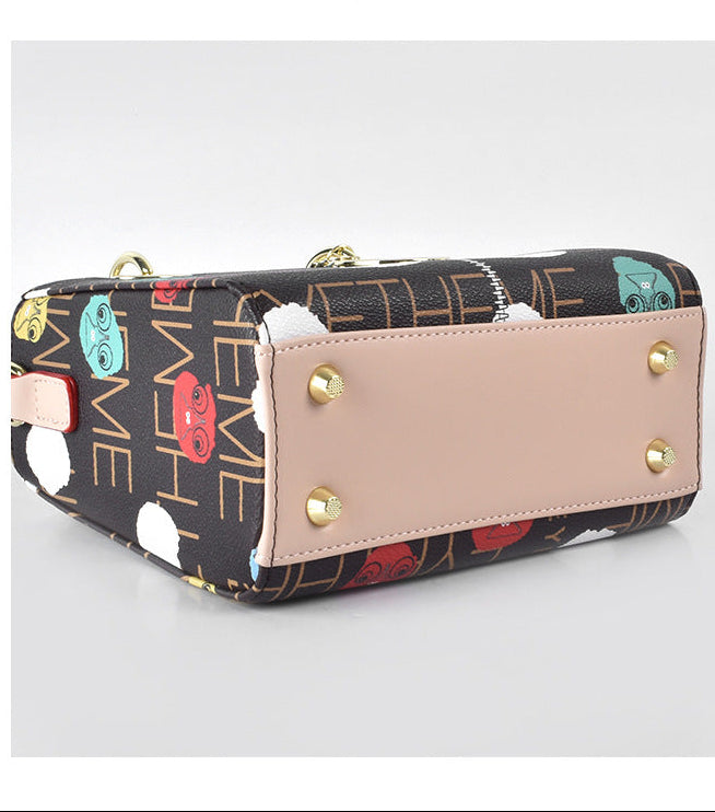 Zenflow Eye Theme Dai Fei Women's Printed Shaped Bag with Silk Ribbon
