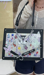 Zenflow Eye Theme Large Capacity Personalized Sequin Crossbody Bag