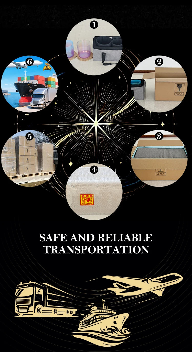 CrystalSoul 432Hz 7-8.5inch Alchemy Clear Quartz Crystal Singing Bowls Set of 7pcs for Sound Healing with bag and accessories