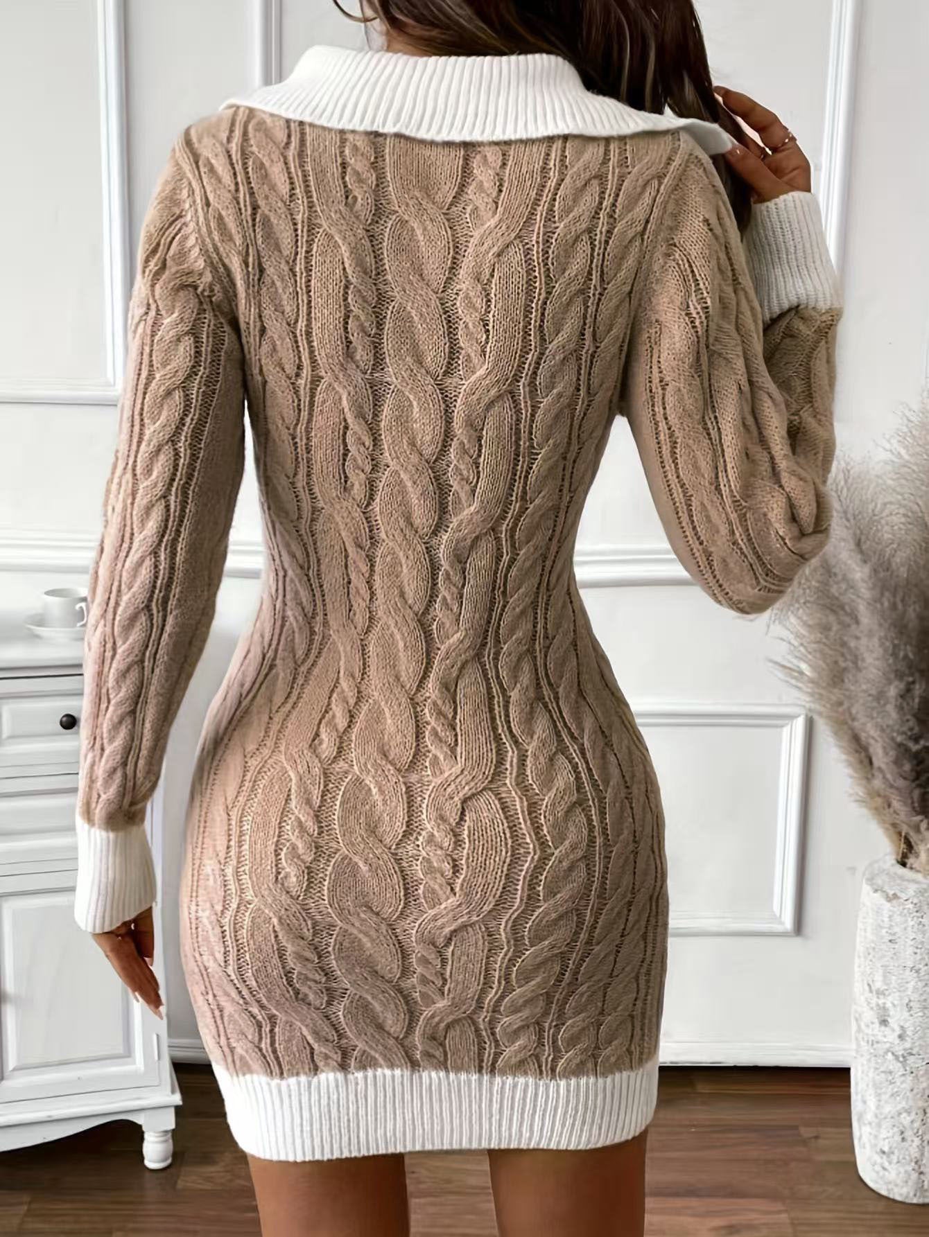 Ladies' Fashionable Knitted Short Dress