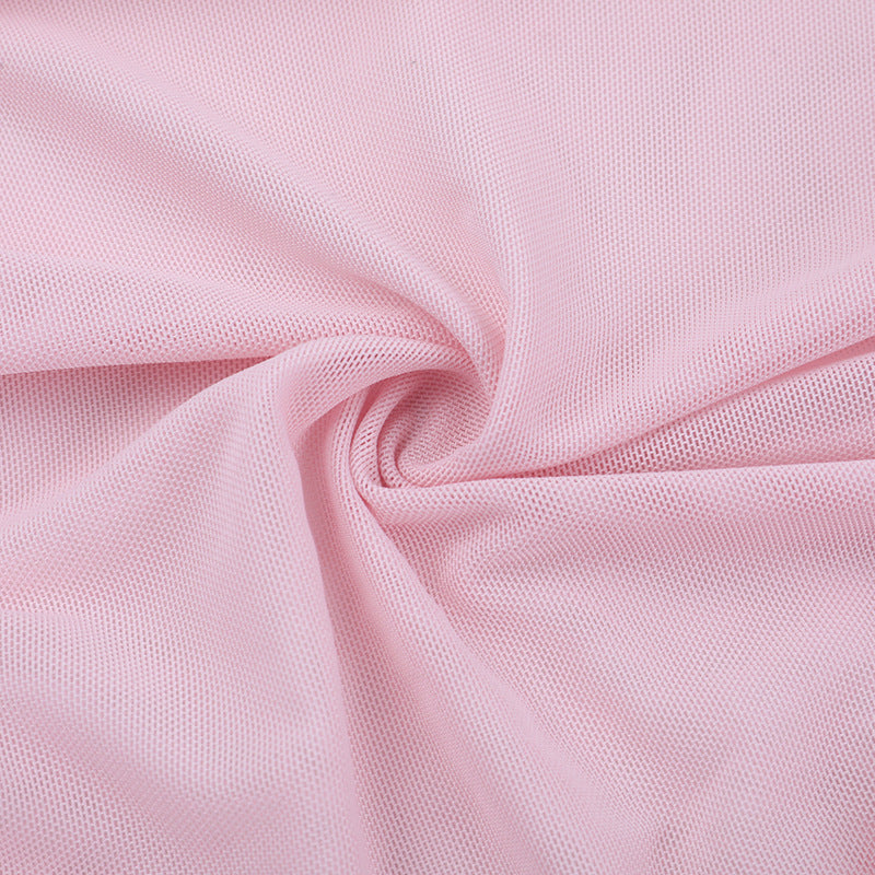 Φόρεμα με μακριά μανίκια και κορδέλα από πλέγμα