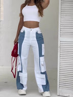 ZenFlow Urban Harmony Cargo Jeans - Sacred Contrast Transformation Trousers