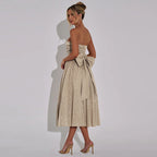 Summer Elegant Sweet And Spicy Solid Color Tube Top Off-shoulder Dress