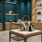 ZenFlow Mystic Crane Clutch Bag - Sacred Journey Embroidered Handbag