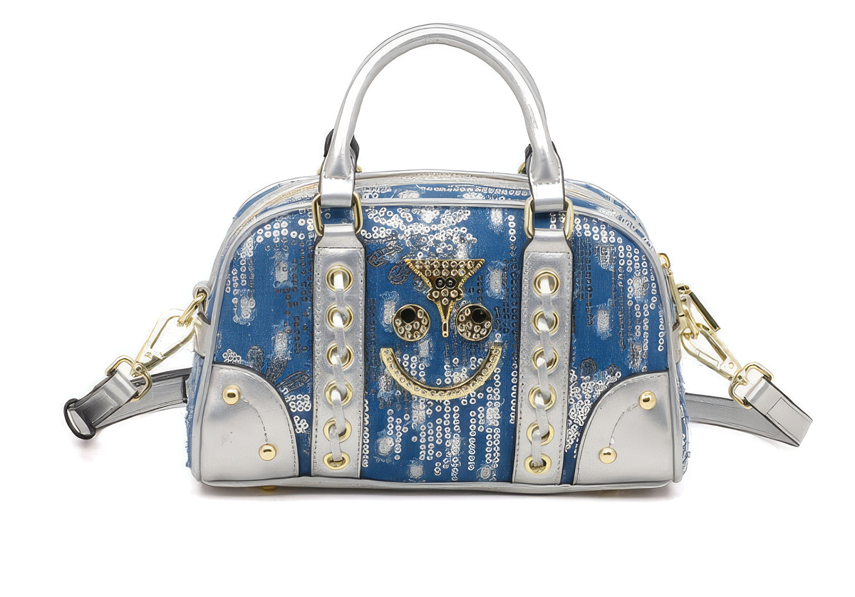 Zenflow Eye Theme Denim Embroidered sequined Handheld Newspaper *NEW COLLECTION*