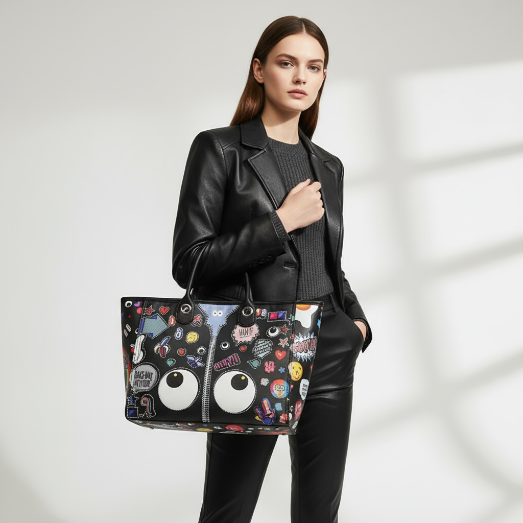 Zenflow Eye Theme Big Eye Trendy Large Capacity Hot Diamond Bag