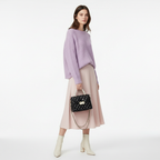 Zenflow Eye Theme Solid Color Embroidered Pearl Handbag