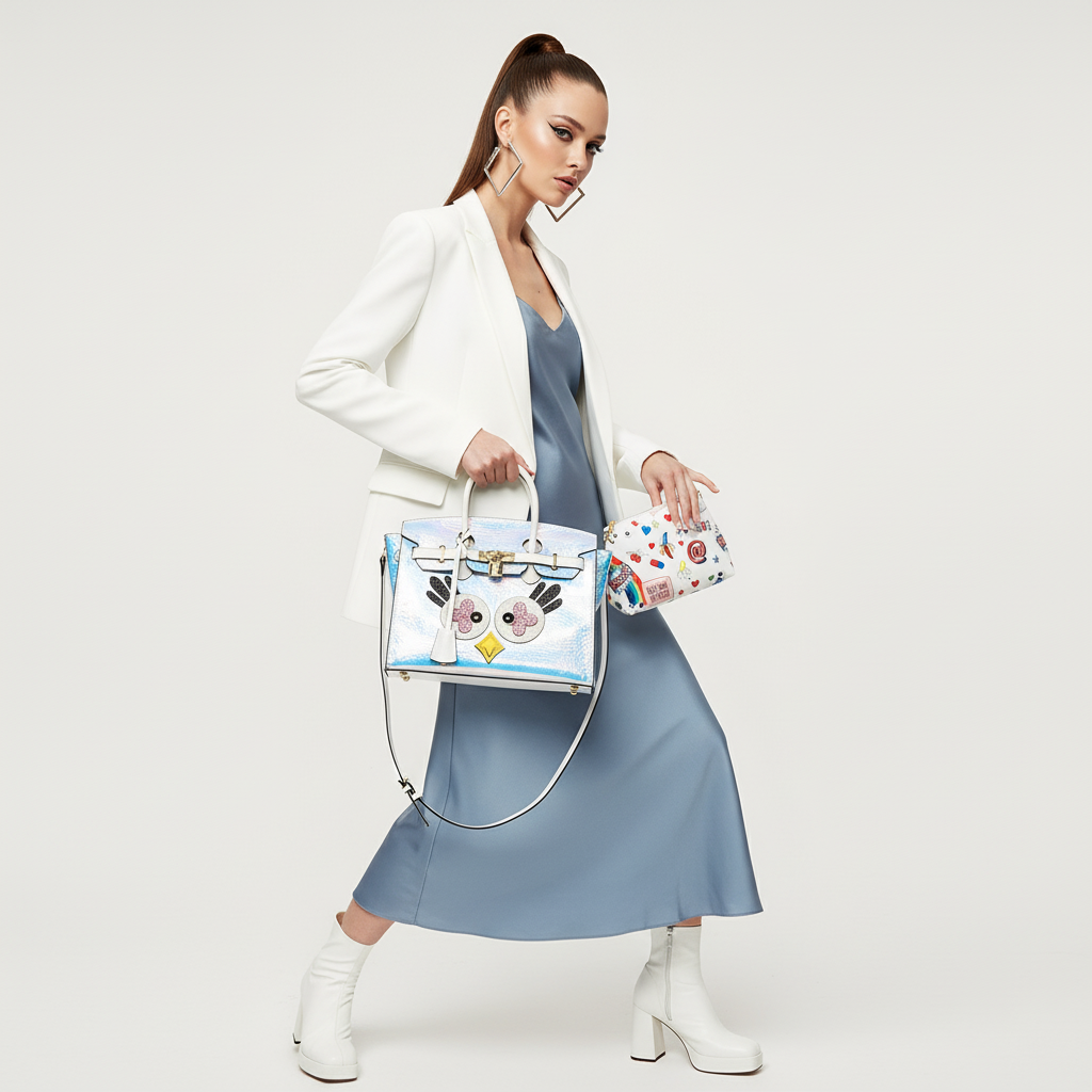 Zenflow Eye Theme Monogram Large Handbag