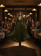 Ruffled Hem Long Sleeve Dress