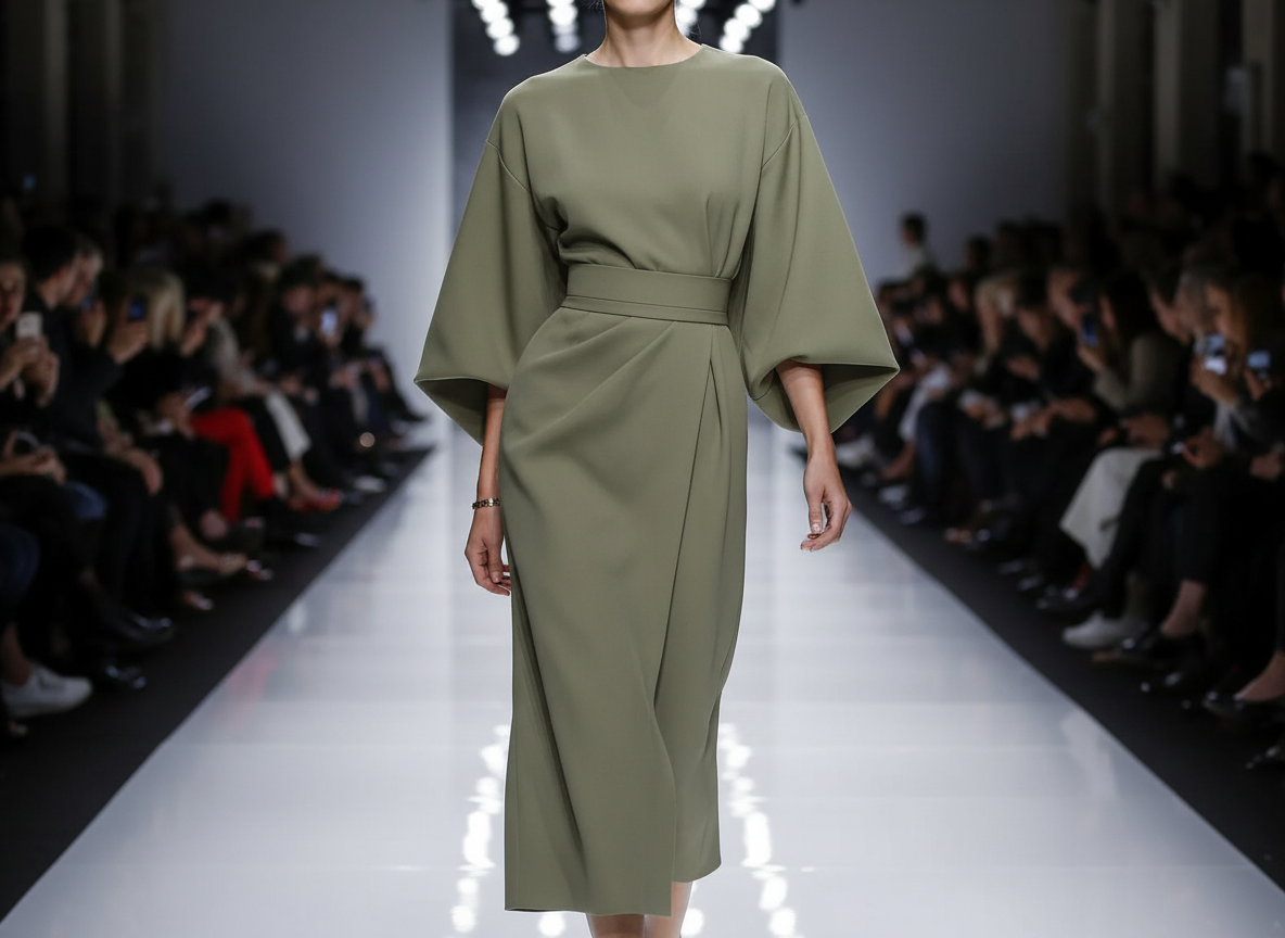 Chic Round Neck 3/4 Sleeve Dress