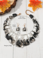 ZenFlow Trinity Necklace & Earring Set - Retro Coastal Personalized Expression Collection